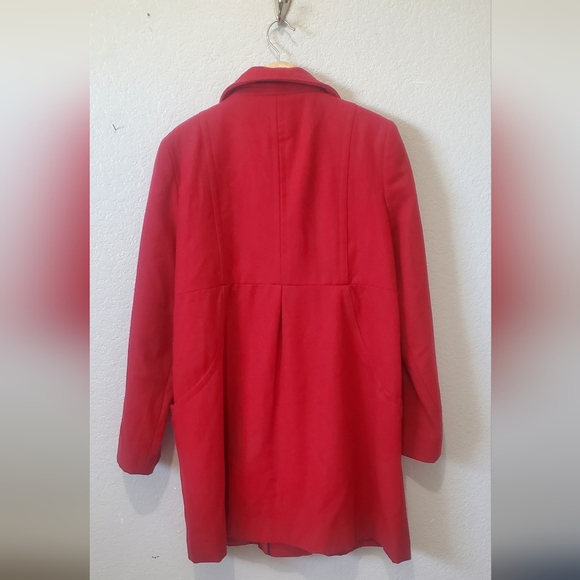 Liz Lange Meternity Wool Long Red Button-Up Coat Size XL - Picture 5 of 7